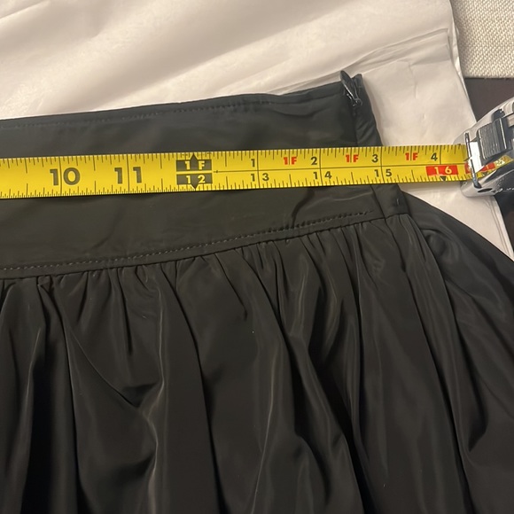 Express Black Taffeta Mini Skirt with Self Tie Belt and Pockets - Picture 8 of 9